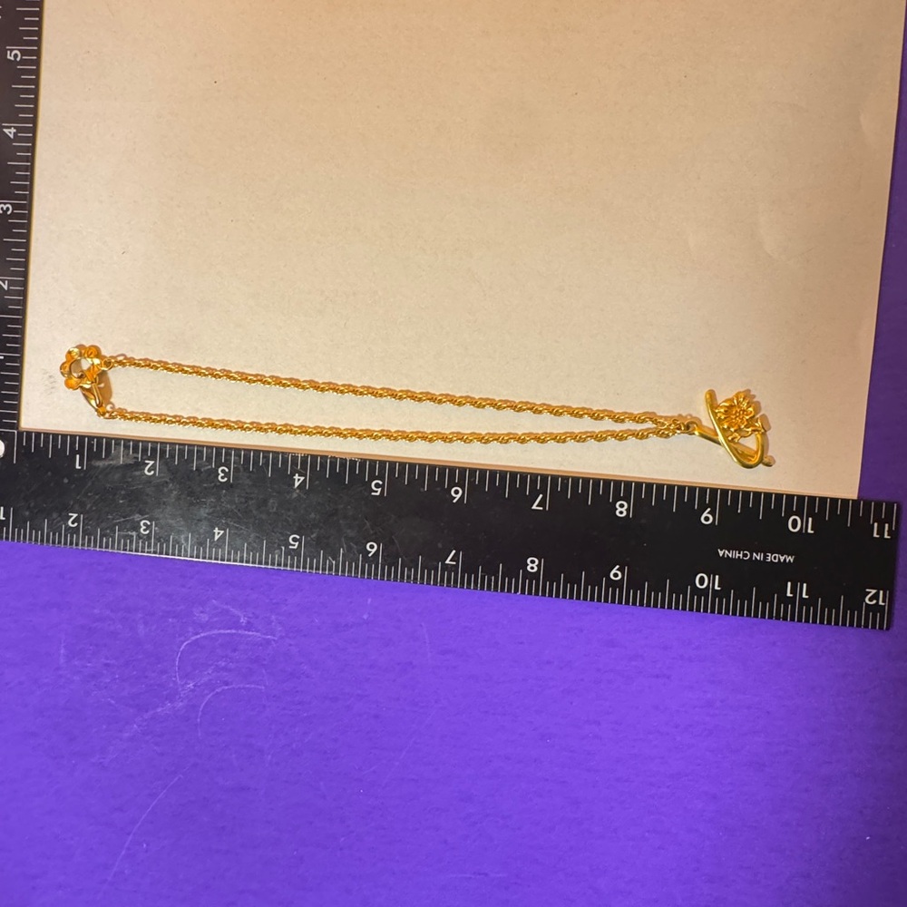 Kenzo Gold Necklace with Floral Accent - Picture 9 of 13